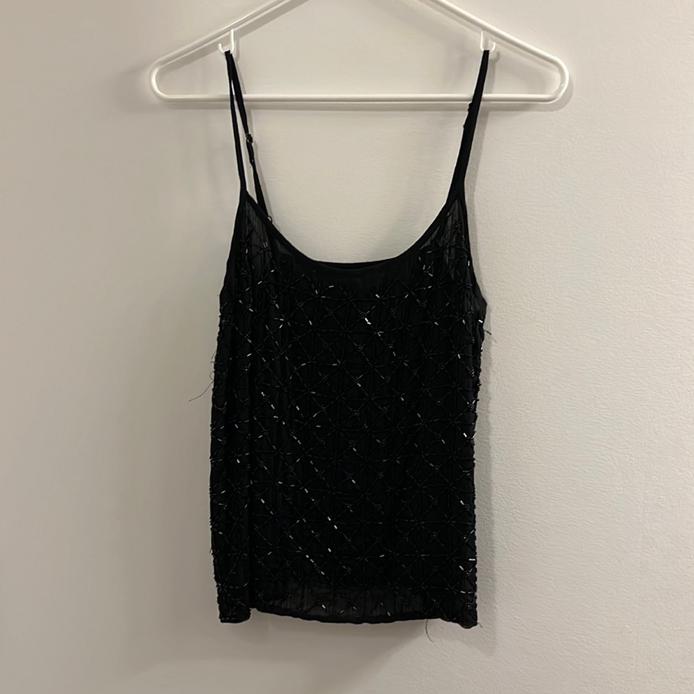 Black sequin tank top